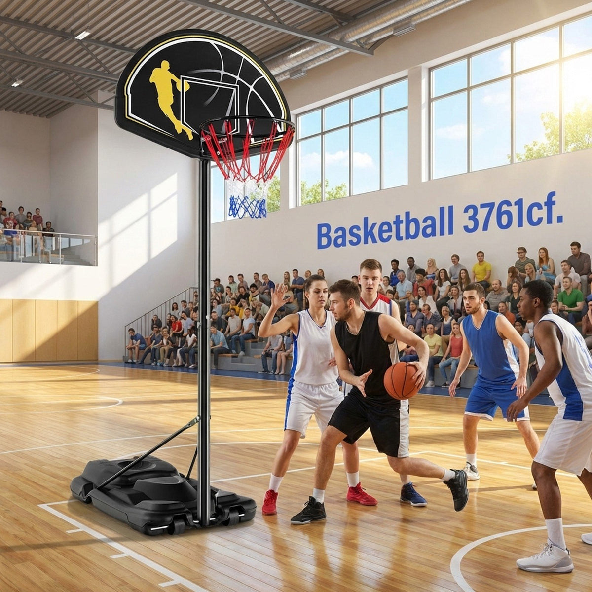 Airfind Portable Basketball Hoop System 4.25-10 Ft Adjustable