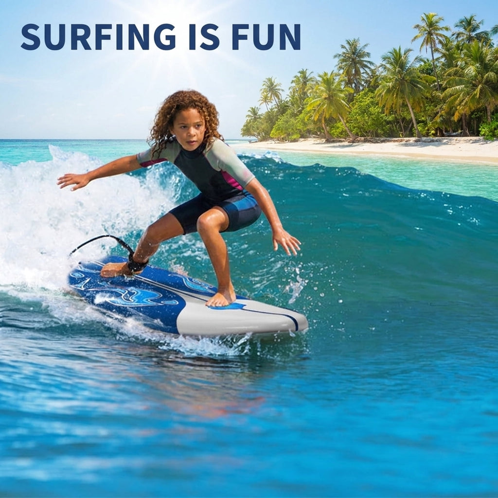Airfind 6FT Foam Surfboard for Beginners, Adults Kids ¡ª 3 Detachable Thruster Fins, EPS Core, HDPE Slick Bottom, Leash Traction Pad Included (White)