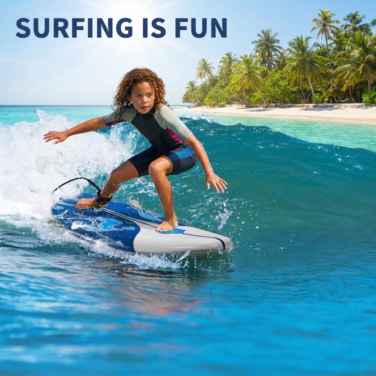 Airfind 6FT Foam Surfboard for Beginners, Adults Kids ¡ª 3 Detachable Thruster Fins, EPS Core, HDPE Slick Bottom, Leash Traction Pad Included (White)