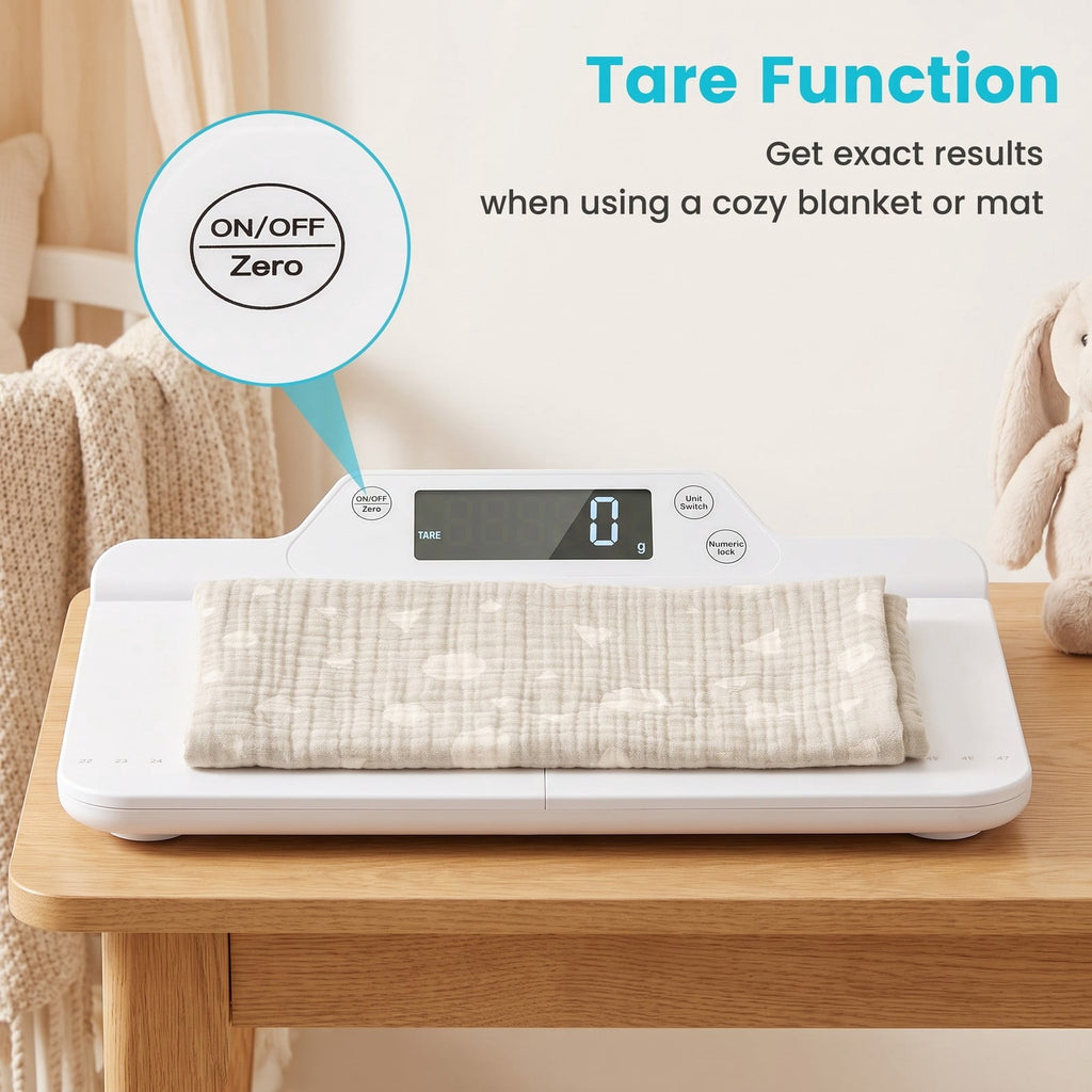 Airfind Nursery Scale, with Detachable Tray for Body Weight and Height Measurement, ABS, 29 Inch x 12.5 Inch x 2.5 Inch Weight Scale, White
