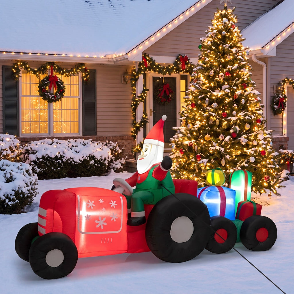 Airfind 9 Feet Long Christmas Inflatables Santa Claus Decoration with Gifts, Polyester, 9 x 3 x 5, As picture shows for Home, Patio and Everyday