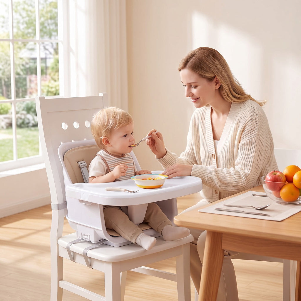 Airfind 4-in-1 Convertible Baby High Chair with Detachable Adjustable Tray, Beech, Model AD10112BE