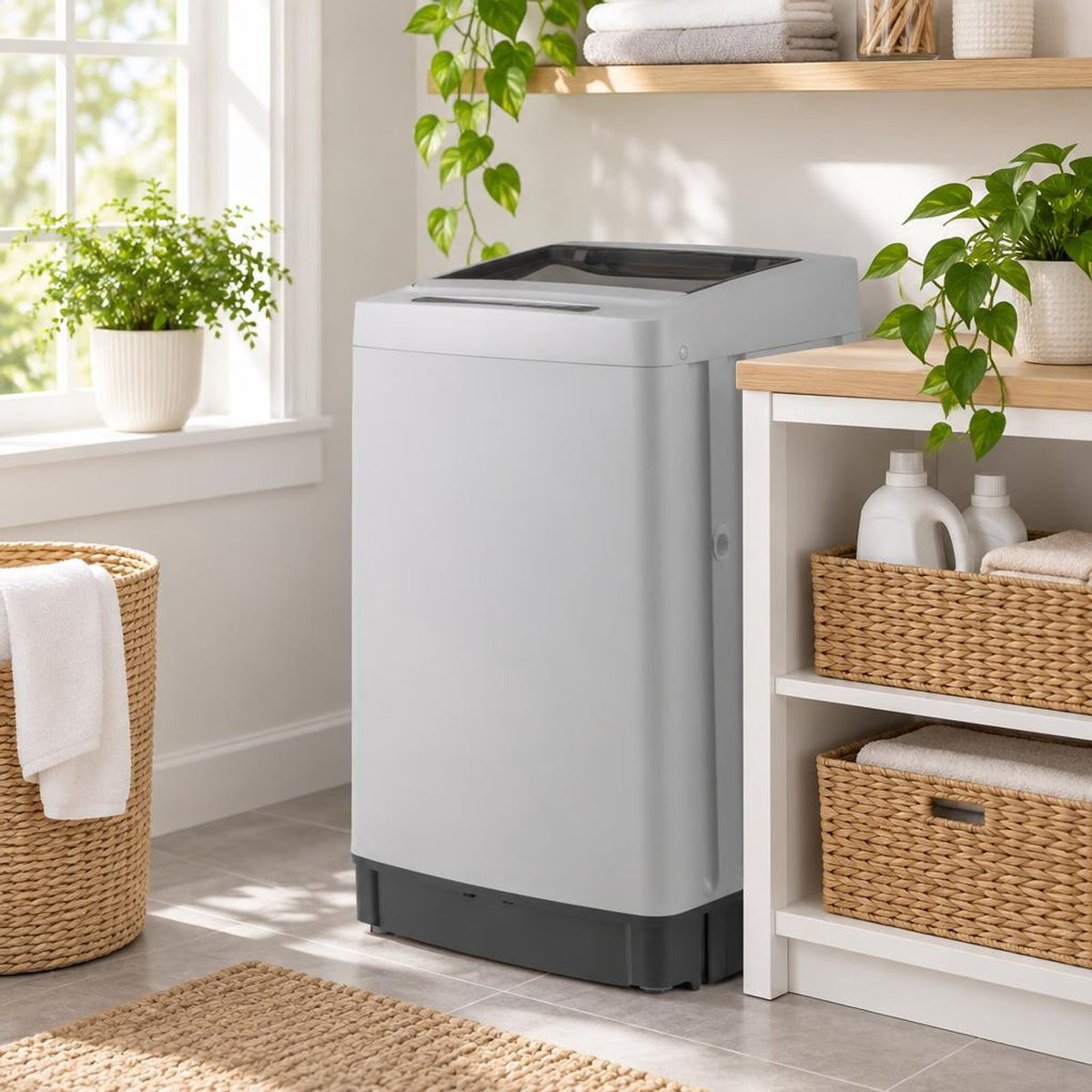 Airfind Full-Automatic Washing Machine Washer and Spin Combo, ABS PP Stainless Steel Frame, Grey, 11 lbs large capacity for washing spinning