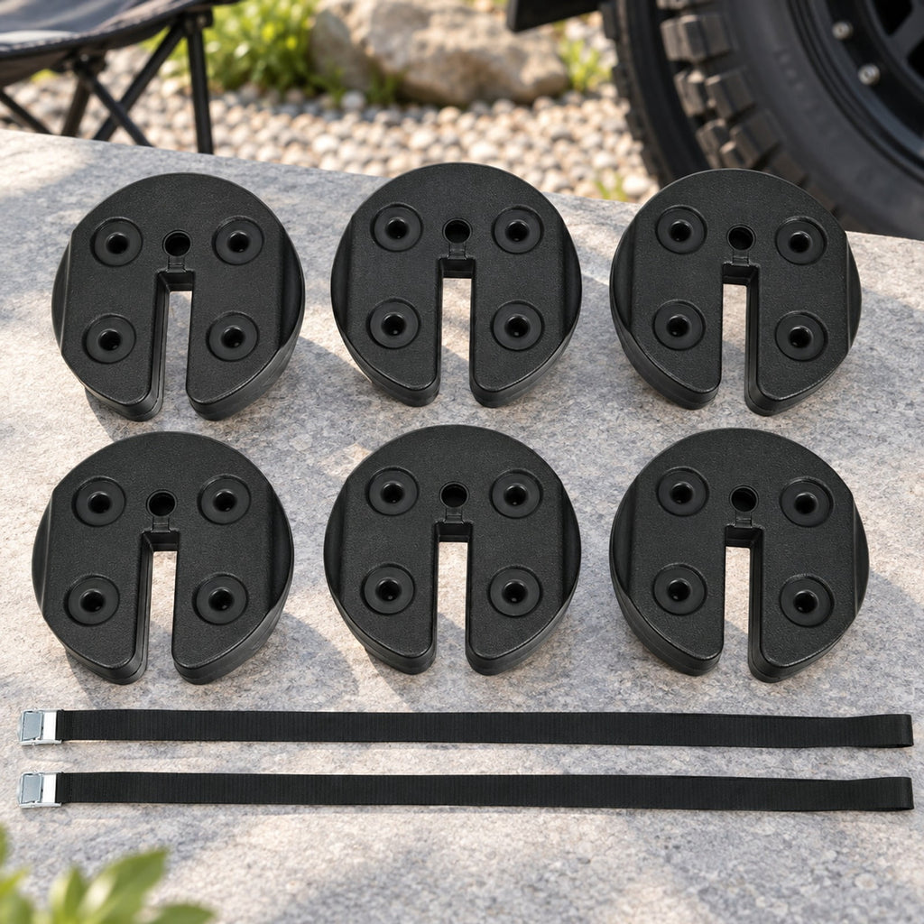 Airfind Set of 6 Canopy Weights 30lbs Weight Plate Kit with No, PE Frame, 9.5x 9.5x 2.75 Footprint, Black