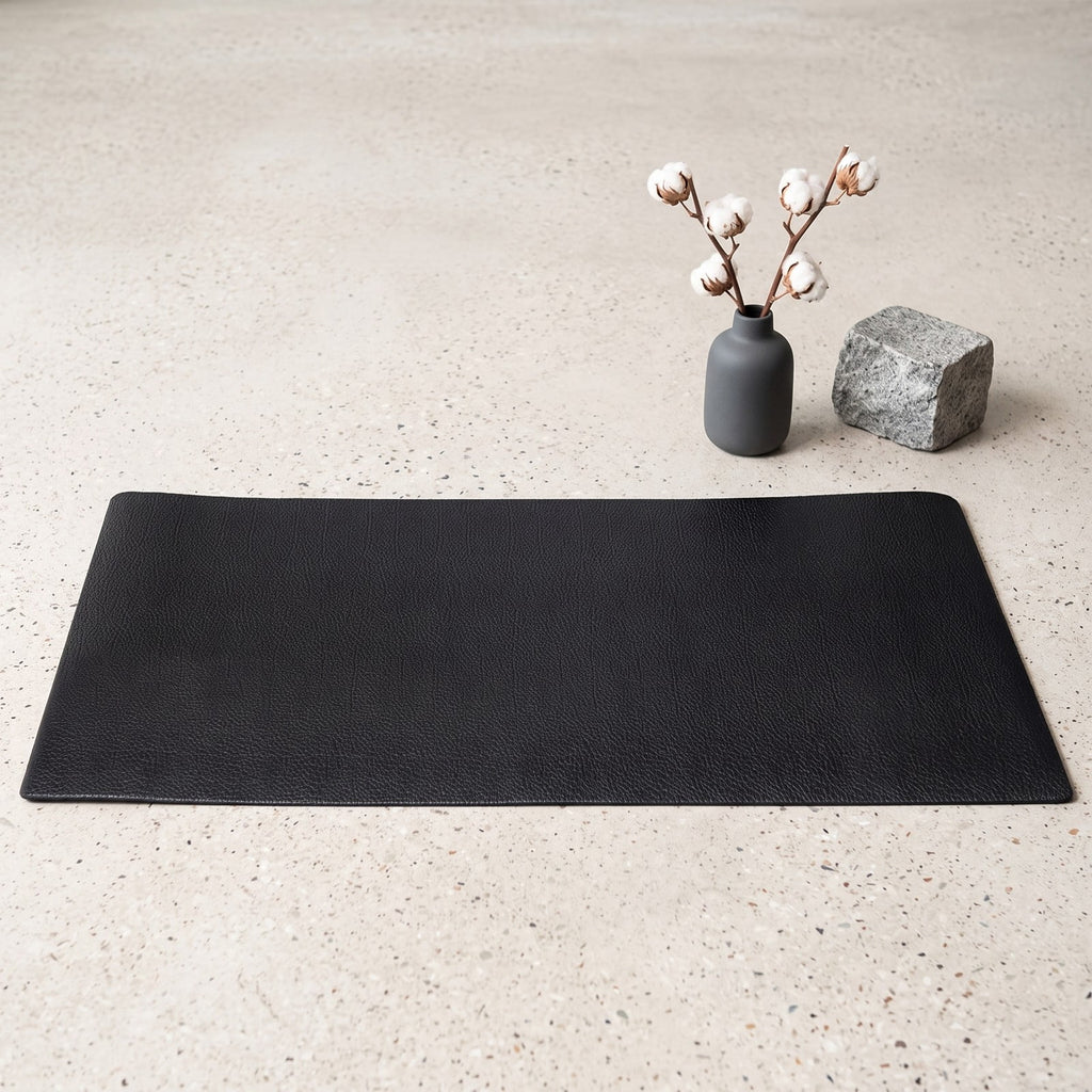 Airfind 59 Inch Long Thicken PVC Equipment Mat for Treadmill and Exercise Bike to Protect Home and Gym Wood Floors, Black