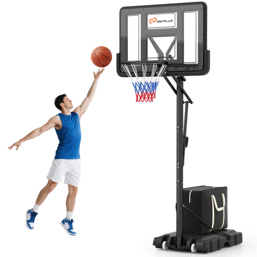 Airfind Portable Basketball Goal (4.6 to 10 ft Range) Stabilizing Base, Black