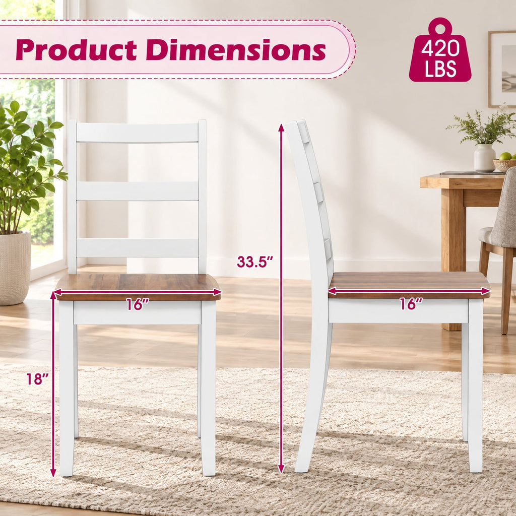 Airfind Set of 4 Wood Dining Chairs with Solid Rubber Wood Legs, 400 lbs Capacity, Rubber Wood MDF Plywood Frame, Wood