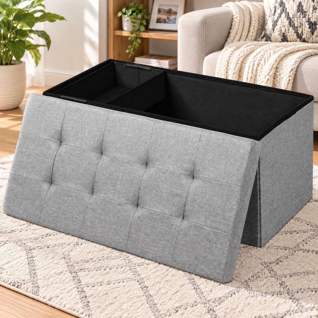 Airfind 31.5 Inch Fabric Foldable Storage with Removable Storage Bin, 350 lbs Capacity, Oxford fabric Frame, 31.5in x 16in x 16in Footprint, Light Gray