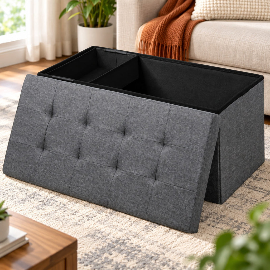 Airfind 31.5 Inch Fabric Foldable Storage with Removable Storage Bin, 350 lbs Capacity, Oxford fabric Frame, 31.5in x 16in x 16in Footprint, Dark Gray