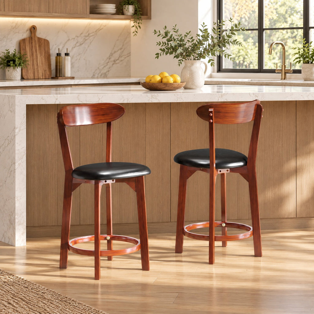 Airfind Set of 2 24 Inch Modern Armless Upholstered Cushioned Seat Island Dining Chairs for Kitchen, 275 lbs Capacity, 16.5 x 19 x 40 Footprint