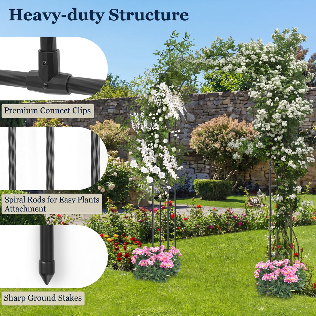Airfind Outdoor Metal Garden Arch Trellis for Climbing Plants Grape Vine Flower, Used as a beautiful wedding arch or an event photo backdrop stand