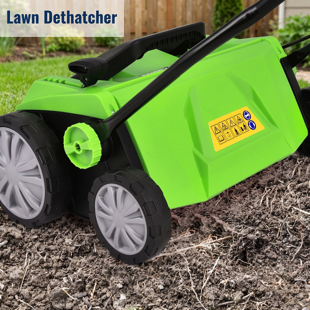 Airfind 15 Inch 13 Amp Electric Scarifier with Collection Bag and Removable Blades, PP steel Frame, Green