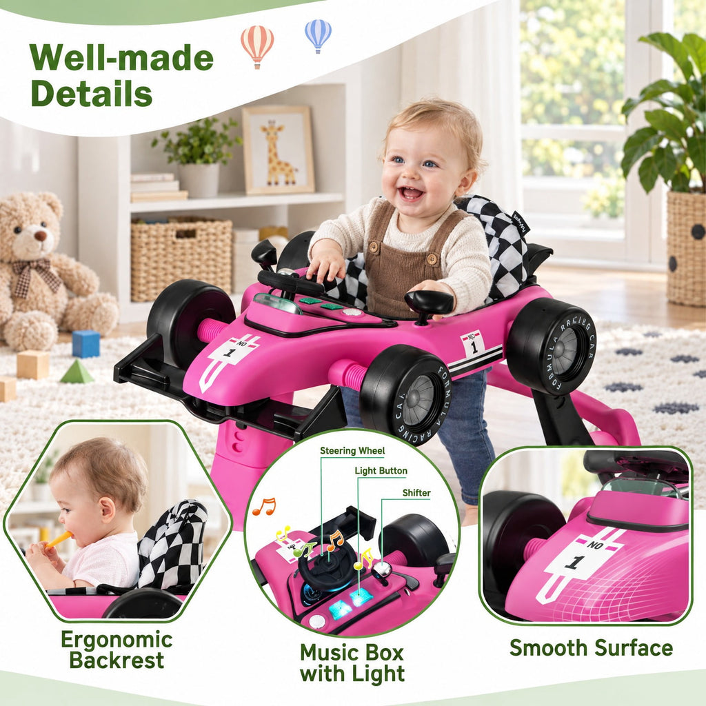 Airfind 4-in-1 Foldable Activity Push Walker with Adjustable Height, 25 lbs Capacity, PP polyester sponge Frame, 29 x 24 x 20/21/22 Footprint