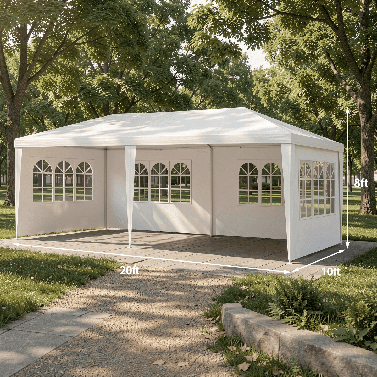 Airfind 10ft x 20ft Canopy Tent with 4 Sidewalls and Carry Bag, White