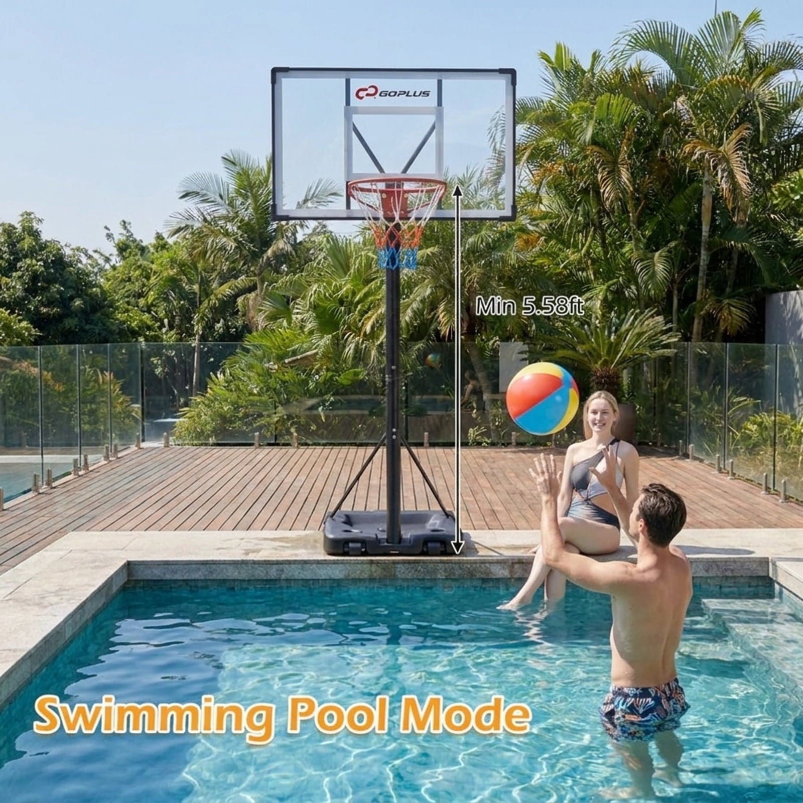 Airfind Portable Basketball Goal (10 ft Range) Stabilizing Base, Black