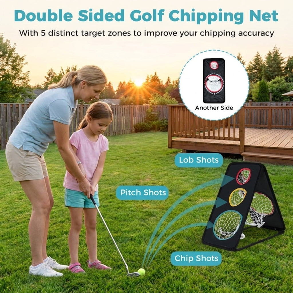 Airfind Golf Hitting Net for Backyard Driving with Pop-Up Frame and Target Zone plus Ground Stakes and Carry Bag for Indoor Outdoor Practice, Black