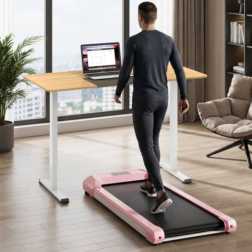 Airfind 3-in-1 Folding Treadmill with Incline 3 HP Walking Treadmill for Home with Smart App and Bluetooth Speaker and Heart Rate Monitor, Pink