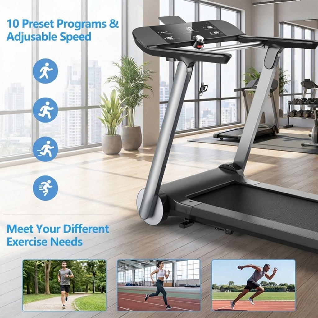 Airfind Walking Treadmill for Home with Adjustable Speed 0.6 to 8 MPH and Shock Absorption Belt and USB Port and Transport Wheels Folding Treadmill, Dark