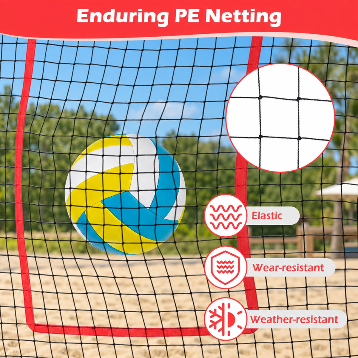 Airfind Volleyball Rebounder Net with 4 Adjustable Angles for Bumping and Spiking, Yellow + Red + BlackMaterial Metal PE PP Polyester FabricProduct