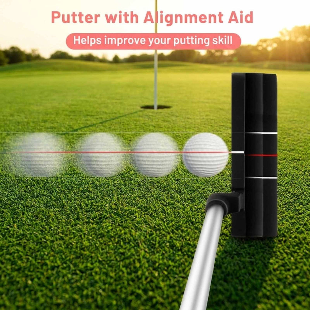 Airfind Children Golf Club Set for Ages 5-7 with 4 Pieces and a Lightweight Design Plus Fiberglass Clubs and a Portable Stand Bag as a Complete Golf Club Set, Red