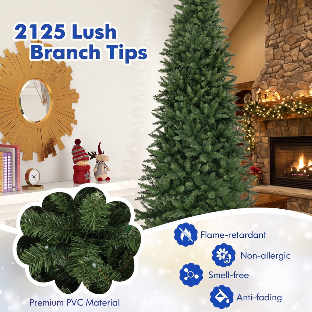 Airfind 12 FT Artificial Christmas Tree with 800 Warm White LED Lights for Home Party Shopping Mall, White