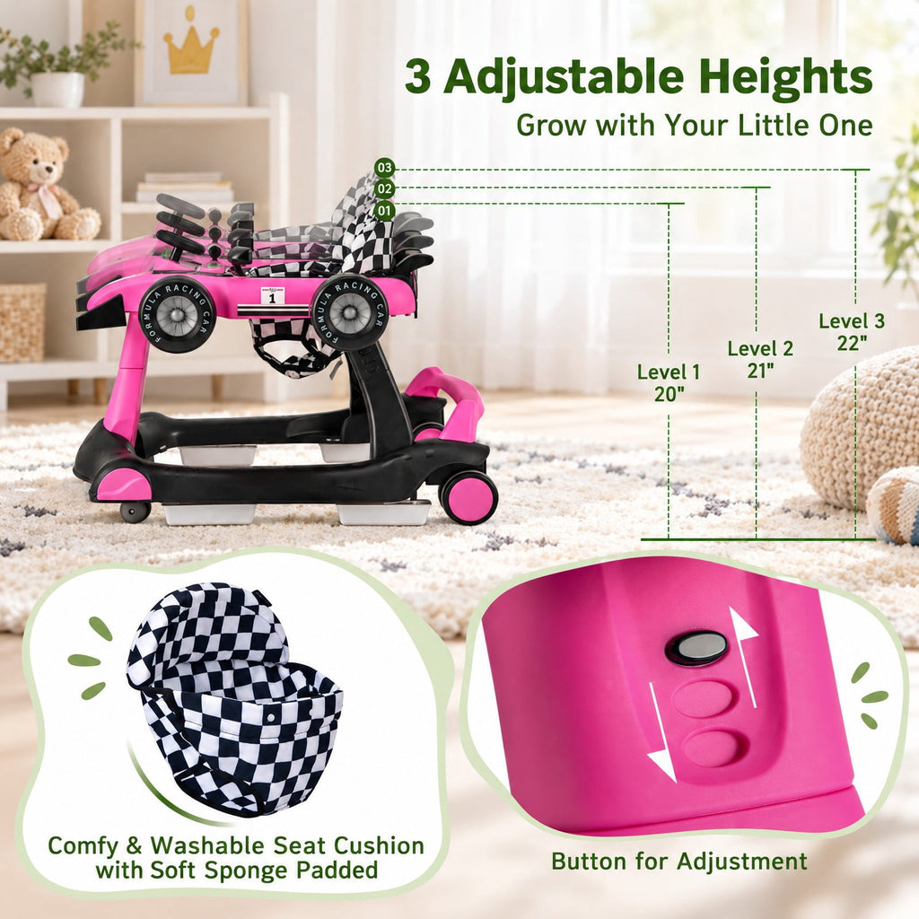 Airfind 4-in-1 Foldable Activity Push Walker with Adjustable Height, 25 lbs Capacity, PP polyester sponge Frame, 29 x 24 x 20/21/22 Footprint