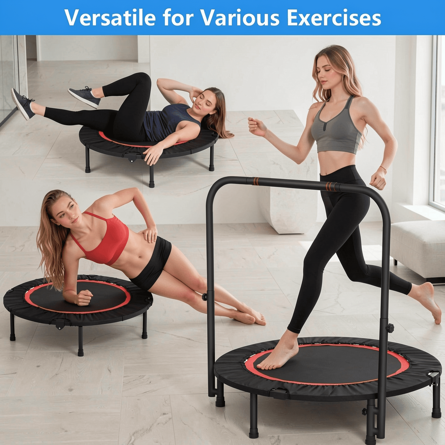Airfind 40 Inch Mini Trampoline for Adults, 450LBS Foldable Fitness Rebound