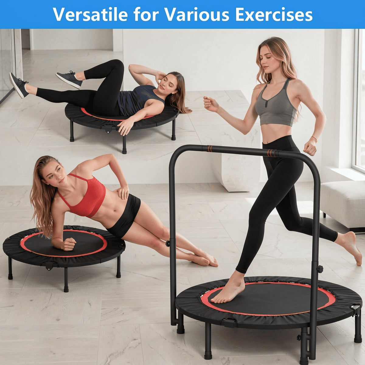 Airfind 40 Inch Mini Trampoline for Adults, 450LBS Foldable Fitness Rebound
