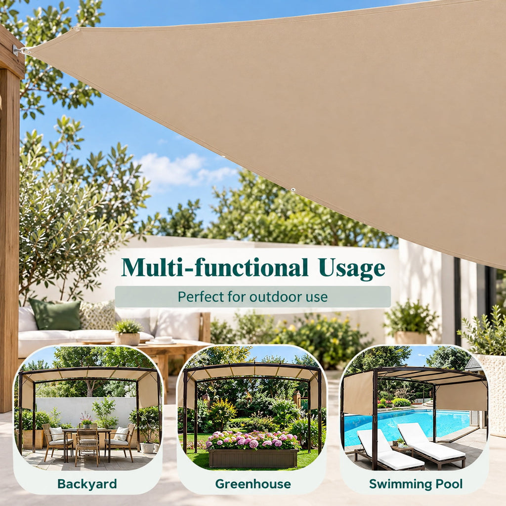 Airfind Outdoor Canopy Shade Cover with Copper Grommets 4 Straps, Polyester Frame, 17 x 7 Footprint, Beige