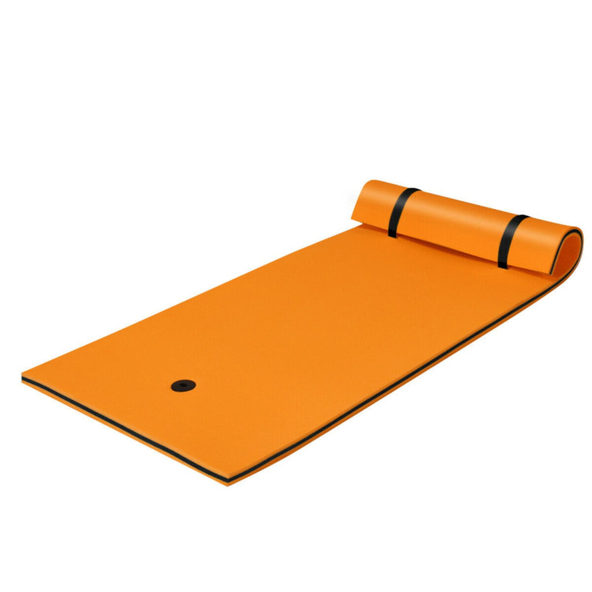 Airfind Triple-Layer Lake Float Pad with Roll-Up Storage, Orange
