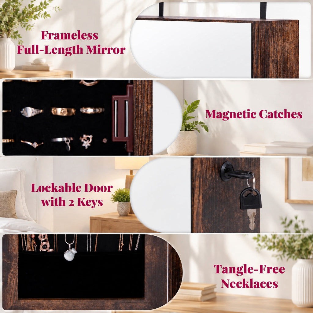 Airfind Multipurpose Storage Cabinet with 4 Drawers, 11 lbs Capacity, MDF Frame, 14.5 Inch x 5 Inch x 47 Inch Footprint, Brown