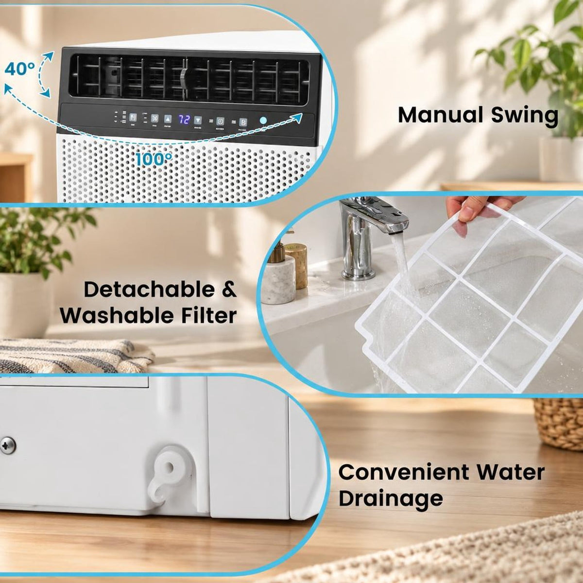 Airfind 12000 BTU Window Air Conditioner with Remote, 6 Modes, Sleep Timer, Washable Filter, for Rooms up to 600 Sq Ft, White