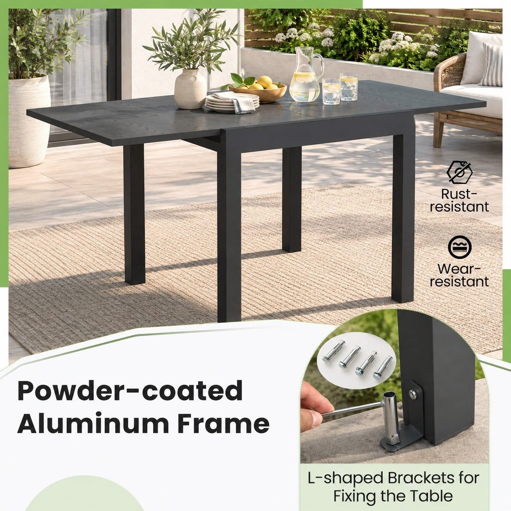 Airfind 31.5 inches-63 inches Adjustable Patio Expandable Dining Table for 4-6 Person, 31.5 x 31.5 x 29.5Overall Footprint, Gray