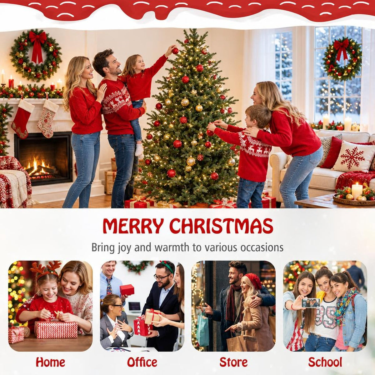 Airfind Pre-lit Artificial Christmas Tree 8 Ft featuring 1480 PVC and PE Branch Tips, Hinged Sections and Metal Stand for Everyday Home Use, Green
