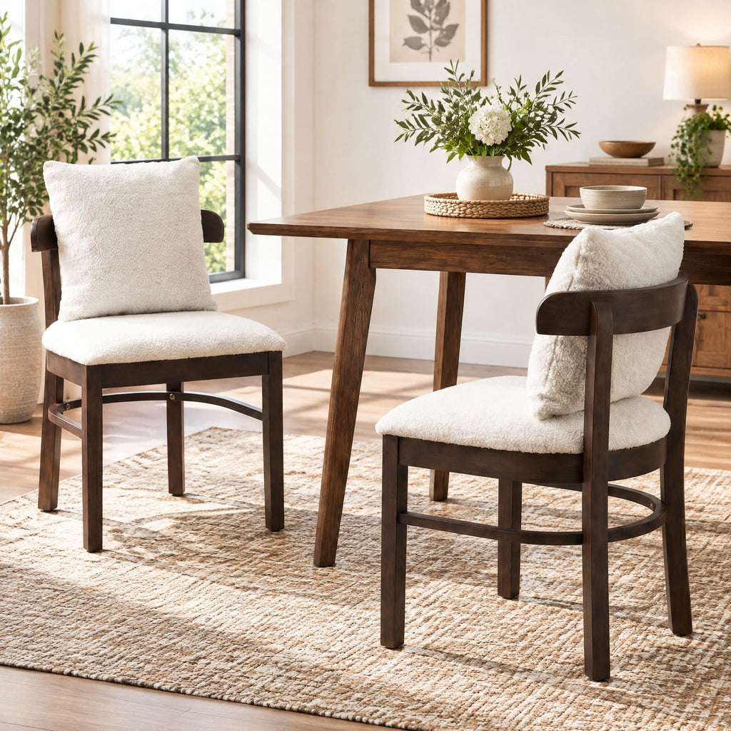 Airfind Fabric Upholstered Wood Dining Chairs Set of 4 featuring Removable Pillow, 330 lbs Capacity, MDF Sponge Rubber Wood Polyester Frame, Gray
