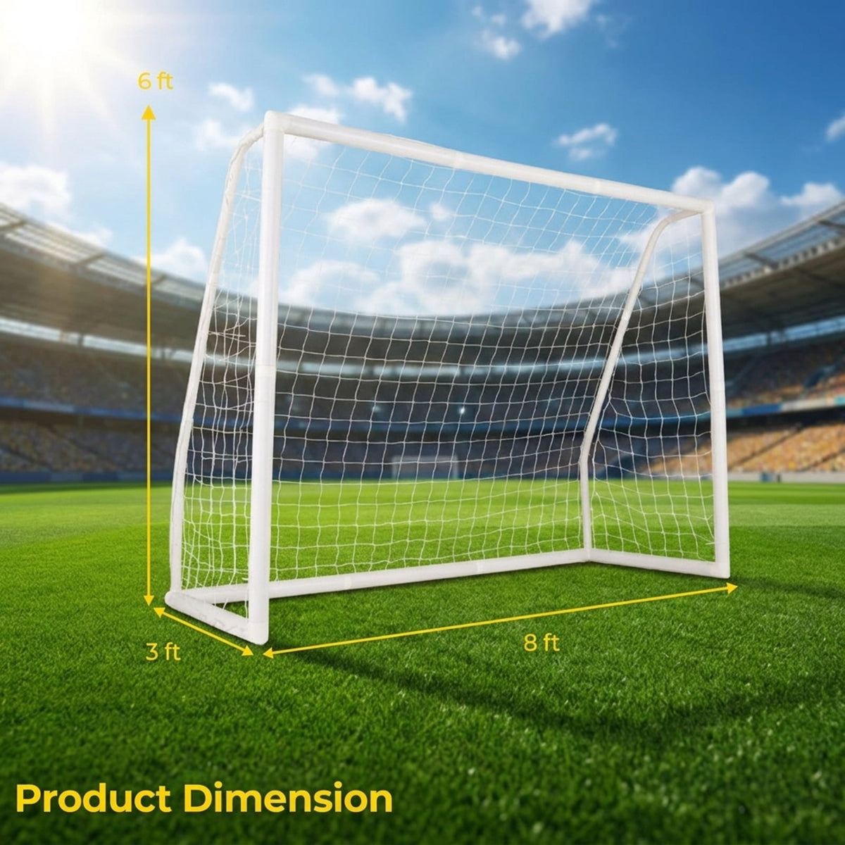 Airfind Backyard Soccer Goal with Ground Anchors Practice Cones, White