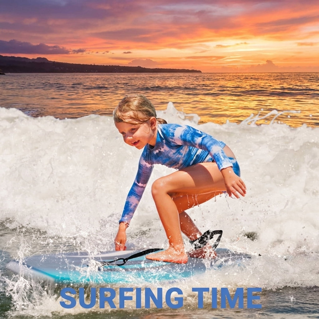 Airfind 37 Boogie Board with Tropical Reef Graphic Deck ¡ª EPS Core, XPE Top, HDPE Slick Bottom, Crescent Tail, Coiled Wrist Leash