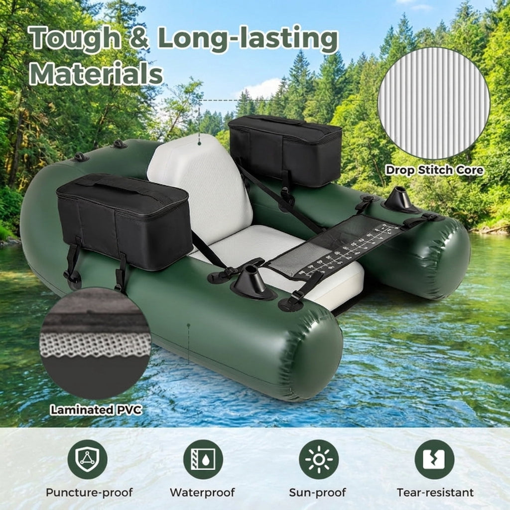 Airfind Inflatable Float Tube for Fly Fishing with Storage Pockets, Camouflage