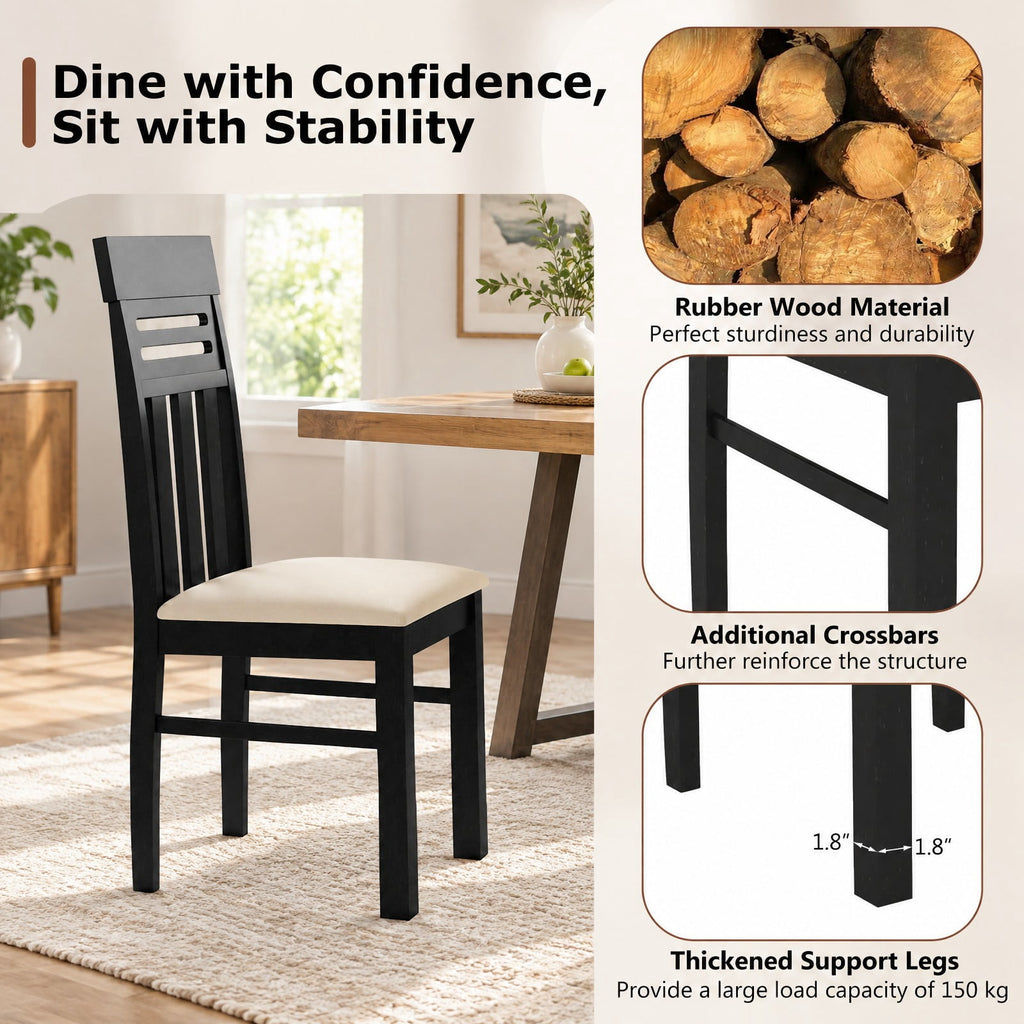 Airfind Dining Chairs High Back Dining Room Chairs Set of 2, Capacity 330 lbs Capacity, Rubber Wood PU Leather Frame, 19.5 x 17.5 x 38 Footprint