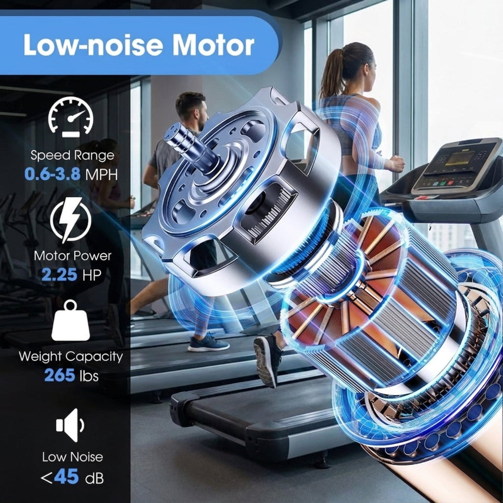Airfind Walking Pad Treadmill with Incline 2.25 HP Folding Under Desk Treadmill for Home with LED Display and Remote Control and 7-Layer Anti-Slip Belt, Gray