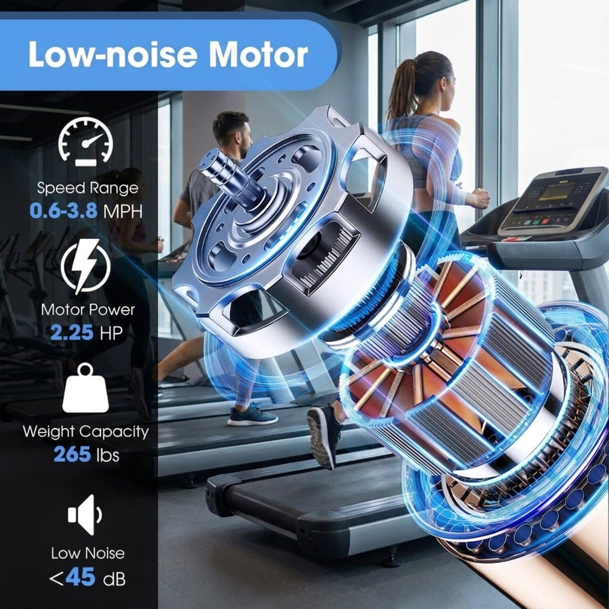Airfind Walking Pad Treadmill with Incline 2.25 HP Folding Under Desk Treadmill for Home with LED Display and Remote Control and 7-Layer Anti-Slip Belt, Gray