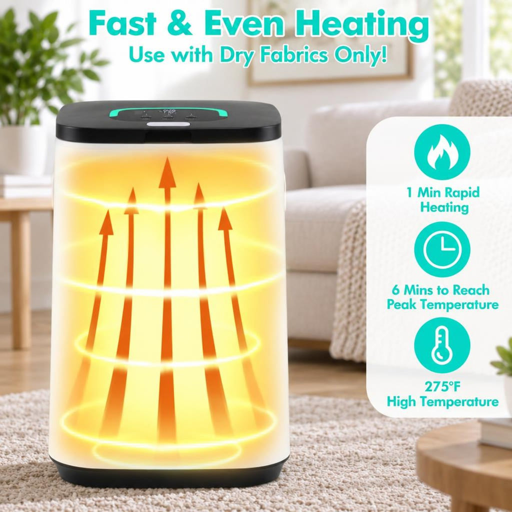 Airfind 23L Large Hot Towel Heater with Rapid Heating and Adjustable Timer, PP ABS Galvanized Metal Frame, 12.6in x 12.6in x 18.5in Footprint, White