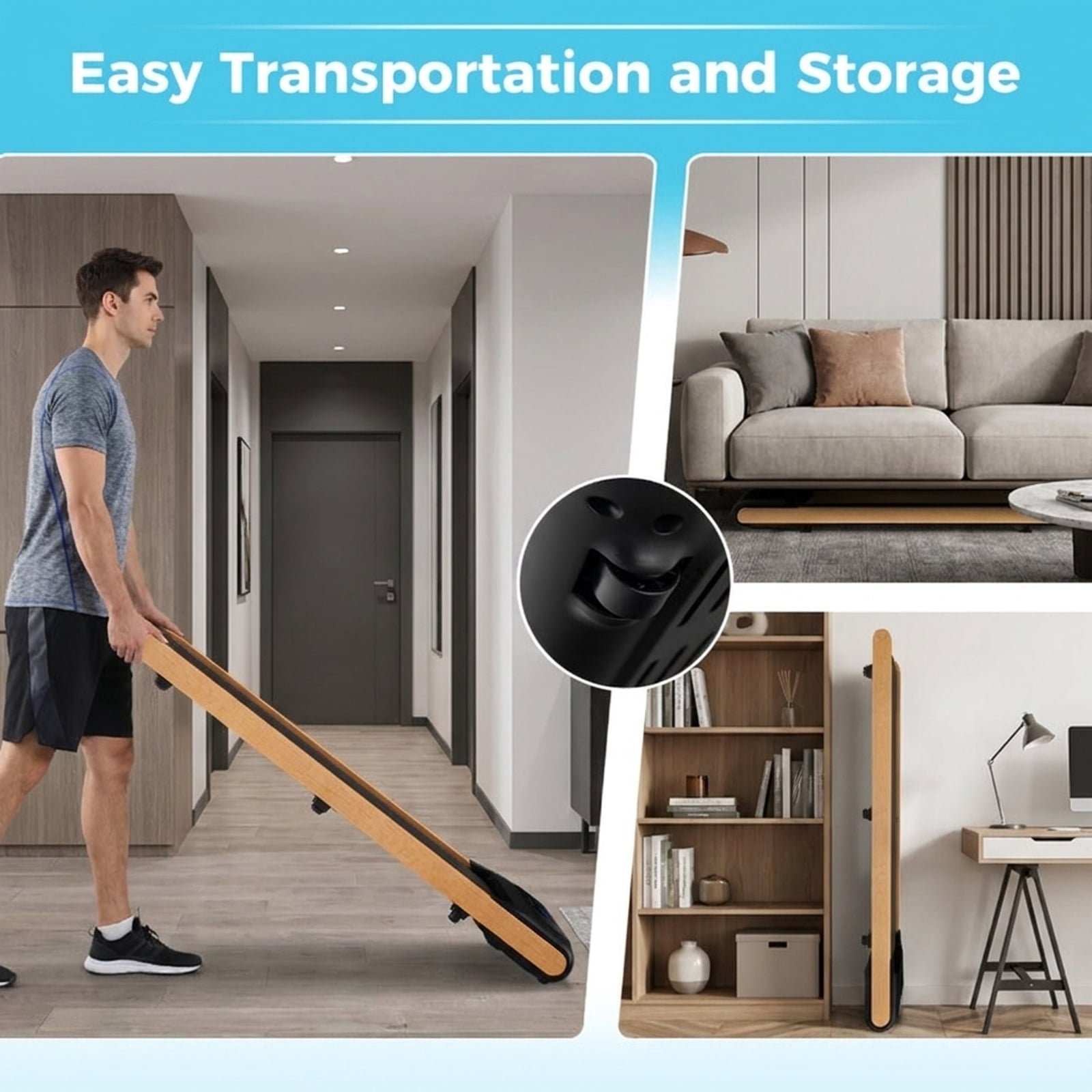 Airfind Slim Walking Pad with Remote Control Smart APP for Home Office Use, Black