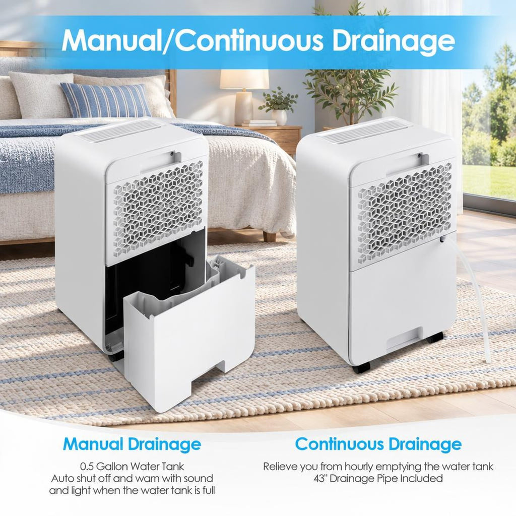 Airfind 32 Pints 2000 Sq. Ft Dehumidifier for Home and Basements featuring 3-Color Digital Display, ABS Frame, 11 Inch x 8 Inchx 20 Inch Footprint, White