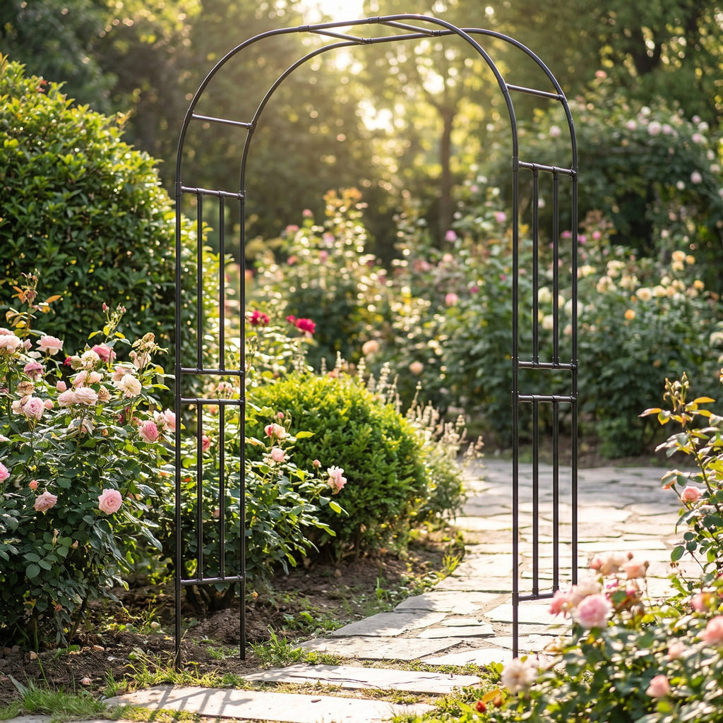 Airfind Outdoor Metal Garden Arch Trellis for Climbing Plants Grape Vine Flower, Used as a beautiful wedding arch or an event photo backdrop stand