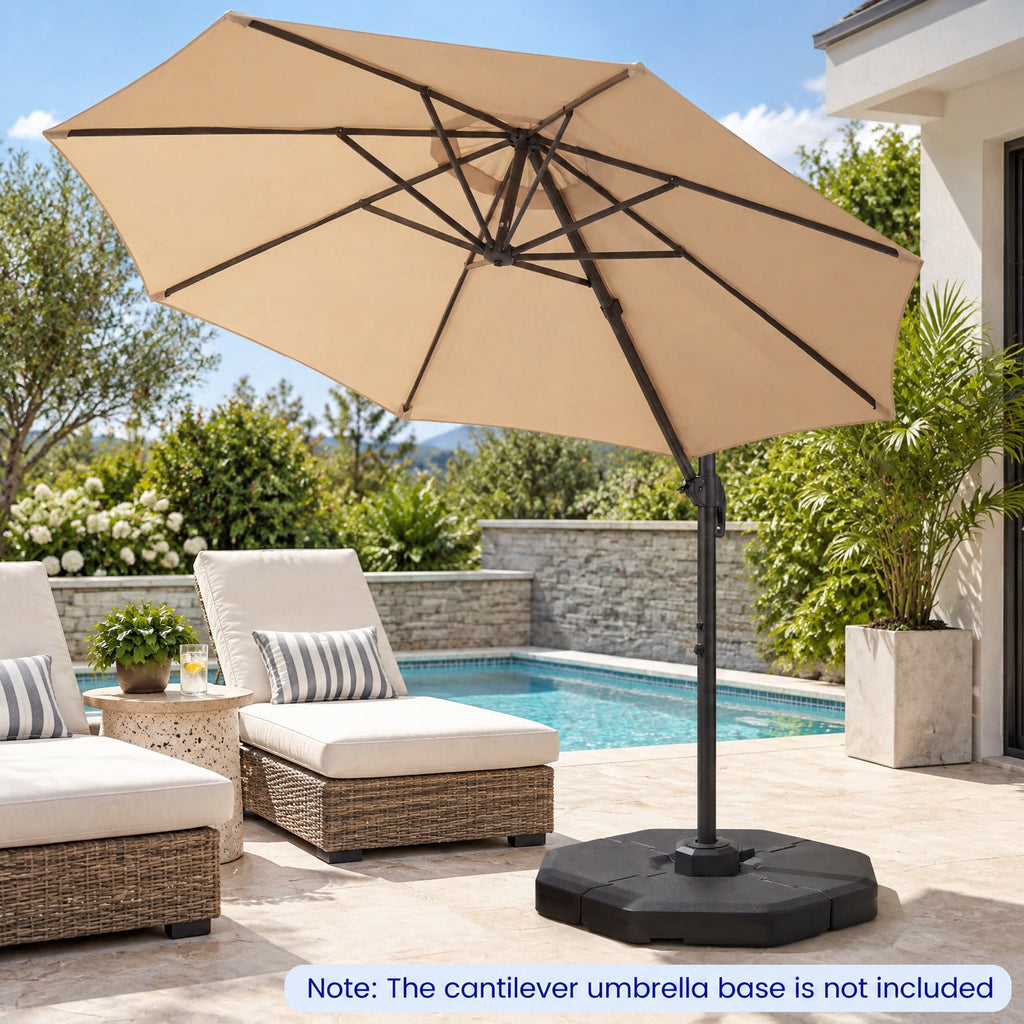 Airfind 4 Pieces Patio Cantilever Offset Umbrella Weights Base Plate Set, PE Frame, 41 Inch x 41 Inch x 5.5 Inch (L x W x H) Each plate Footprint, Black