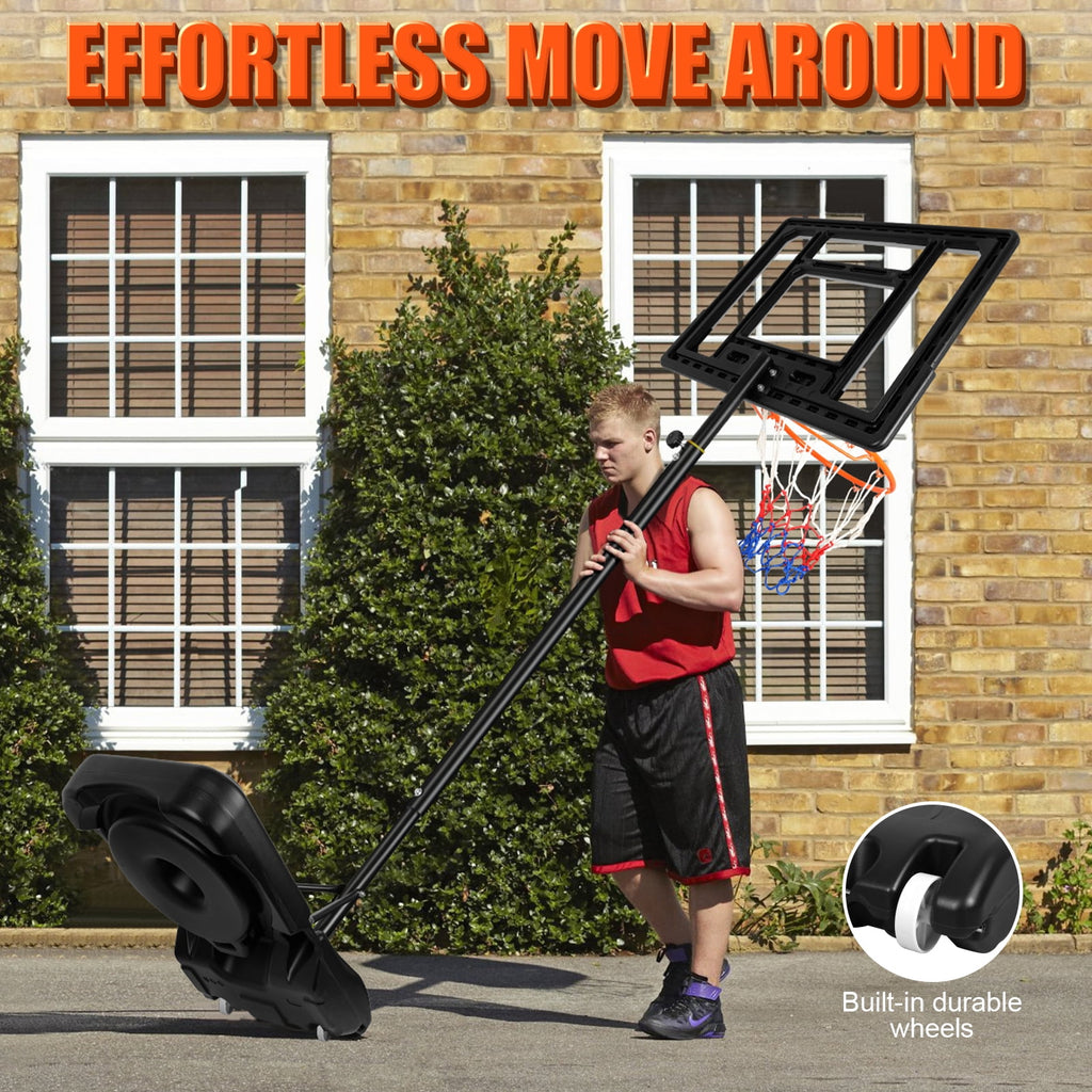 Airfind Kids Basketball Hoop Portable 5-7ft Adjustable 32in Backboard with Wheels
