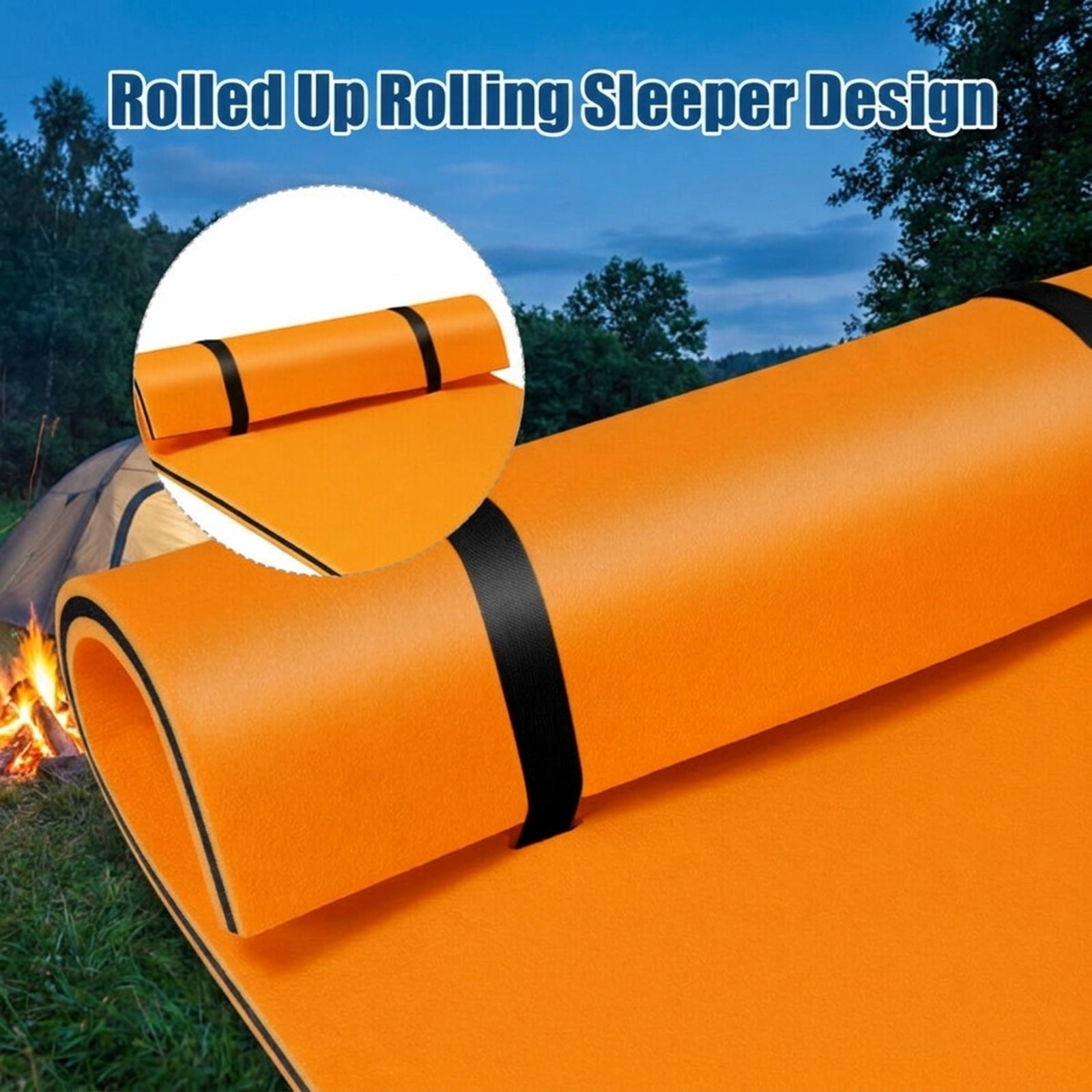 Airfind Triple-Layer Lake Float Pad with Roll-Up Storage, Orange