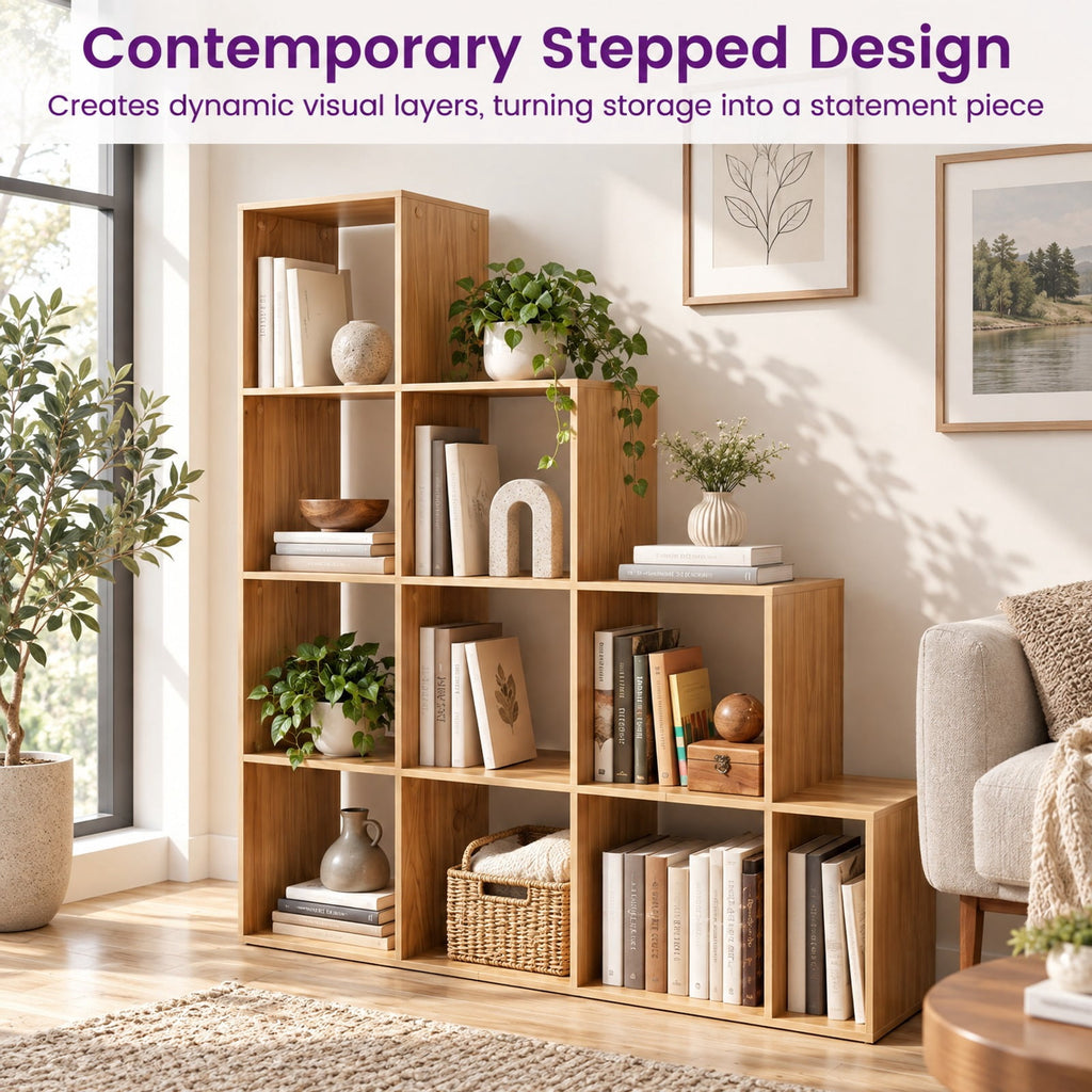 Airfind 4-Tier Bookshelf with 2 Anti-Tipping Kits for Home Office, 25 lbs Capacity, Engineered Wood Frame, 51.5 x 10 x 51 Footprint, White