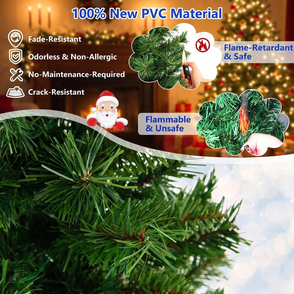 Airfind 4 Feet Pre, PVC Cement Tree Height: 4 ft Tree Width: 1.7 ft Frame, Green+ Gold, Size of the Base 7.5in x 7.5in x 10.5in (L